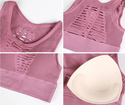 Sports Bra - Shockproof Quick-Drying Running Bra with Hollow Back Design
