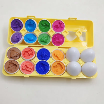 Educational Shape Matching Egg Toy Set for Toddlers - 12 Piece Learning Game