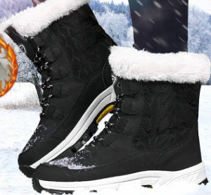Women's Warm Cotton Snow Boots - Insulated Winter Boots with Cotton Lining