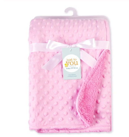 Double Layer Baby Blanket - Soft Plush Swaddle Wrap for Newborns