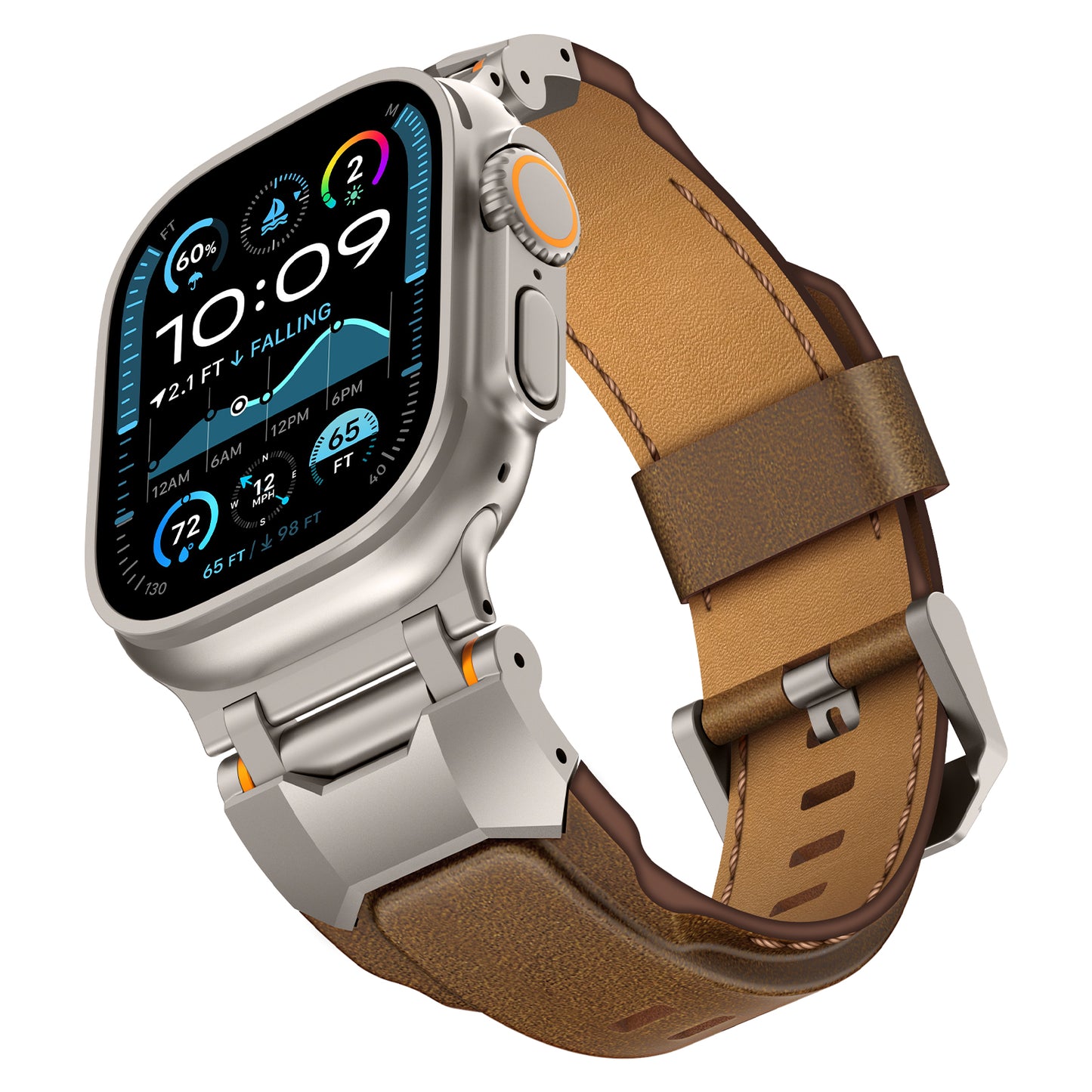 Premium Top Layer Cowhide Smartwatch Strap - Handmade Vintage Leather Band