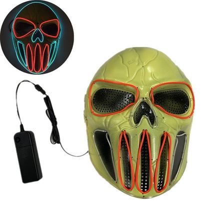 Halloween Costume Mask - Ice Blue & Red Plastic Party Mask for Dress-Up