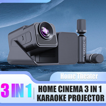 Compact karaoke projector with integrated audio system