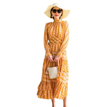Luxe Silk Midi Dress with Diamond Beaded Elastic Waist