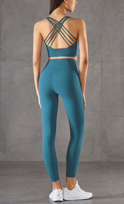 Cross-Back Sports Bra - Full Cup Wireless Athletic Top
