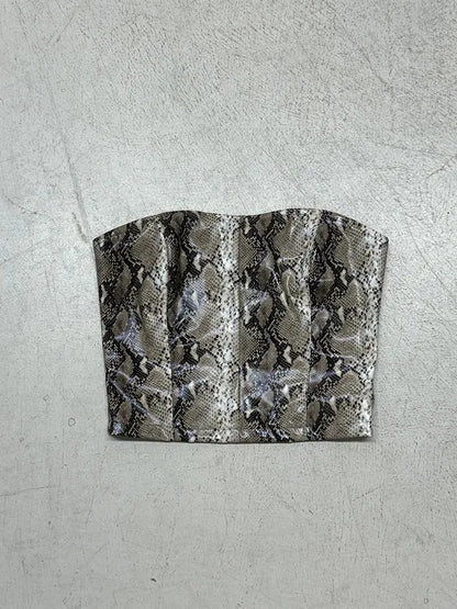 Women's Faux Leather Cropped Vest - Vintage Style