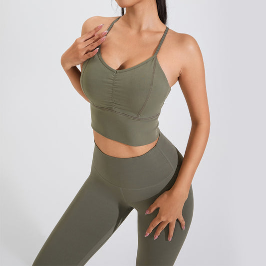Women's Yoga Sports Bra and Leggings Set - Breathable Activewear