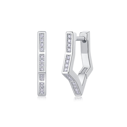Moissanite Star Stud Earrings - S925 Sterling Silver Platinum Plated