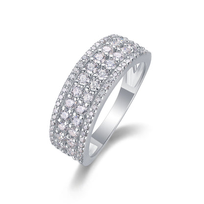Moissanite Wedding Ring Set - S925 Silver Platinum-Plated Couple Rings