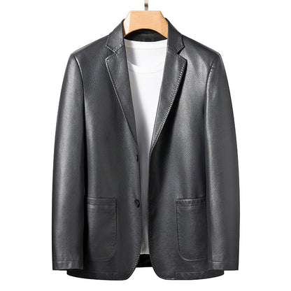 Men's Korean Style PU Leather Jacket - Classic Moto Coat