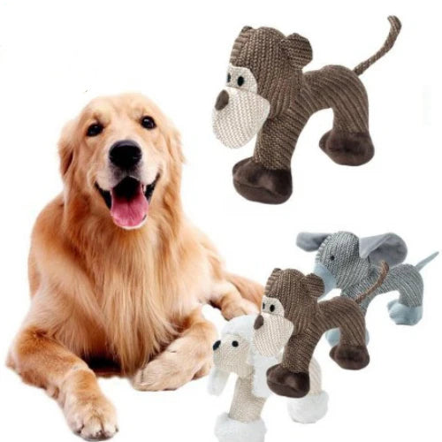 Plush Squeaky Dog Toy - Interactive Chew Toy for Small & Large Dogs