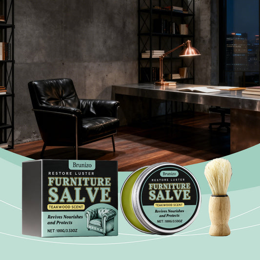 Premium Leather Furniture Care Cream with Application Brush - 100g