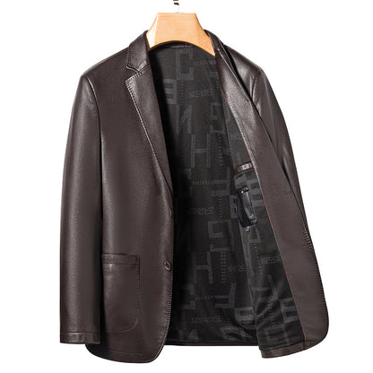 Men's Korean Style PU Leather Jacket - Classic Moto Coat