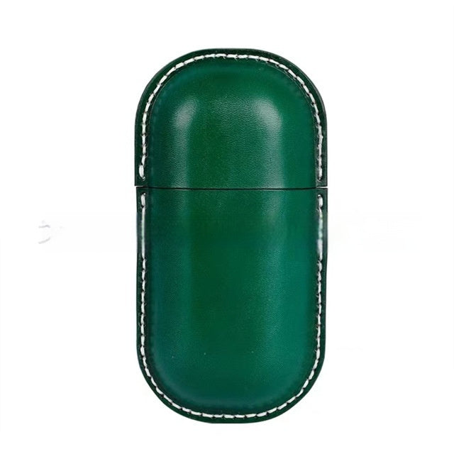Retro First Layer Cowhide Leather Glasses Case - Artistic Design with Genuine Leather