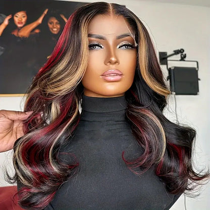 Highlight Ombre Wavy Lace Front Wig - Glueless Human Hair