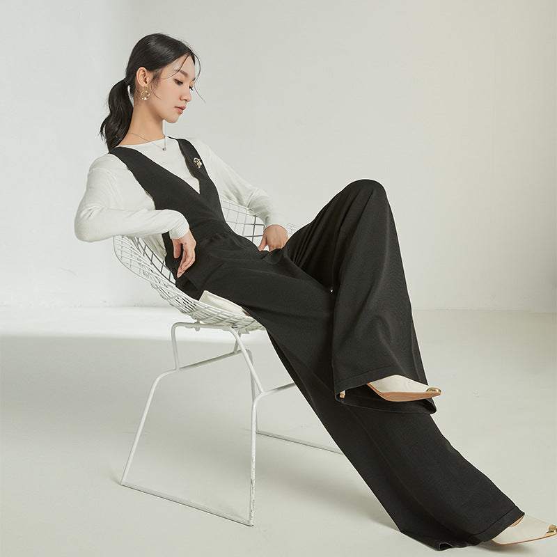 Sleeveless High Waist Strap Casual Knit Jumpsuit