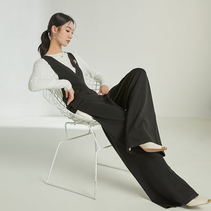 Sleeveless High Waist Strap Casual Knit Jumpsuit