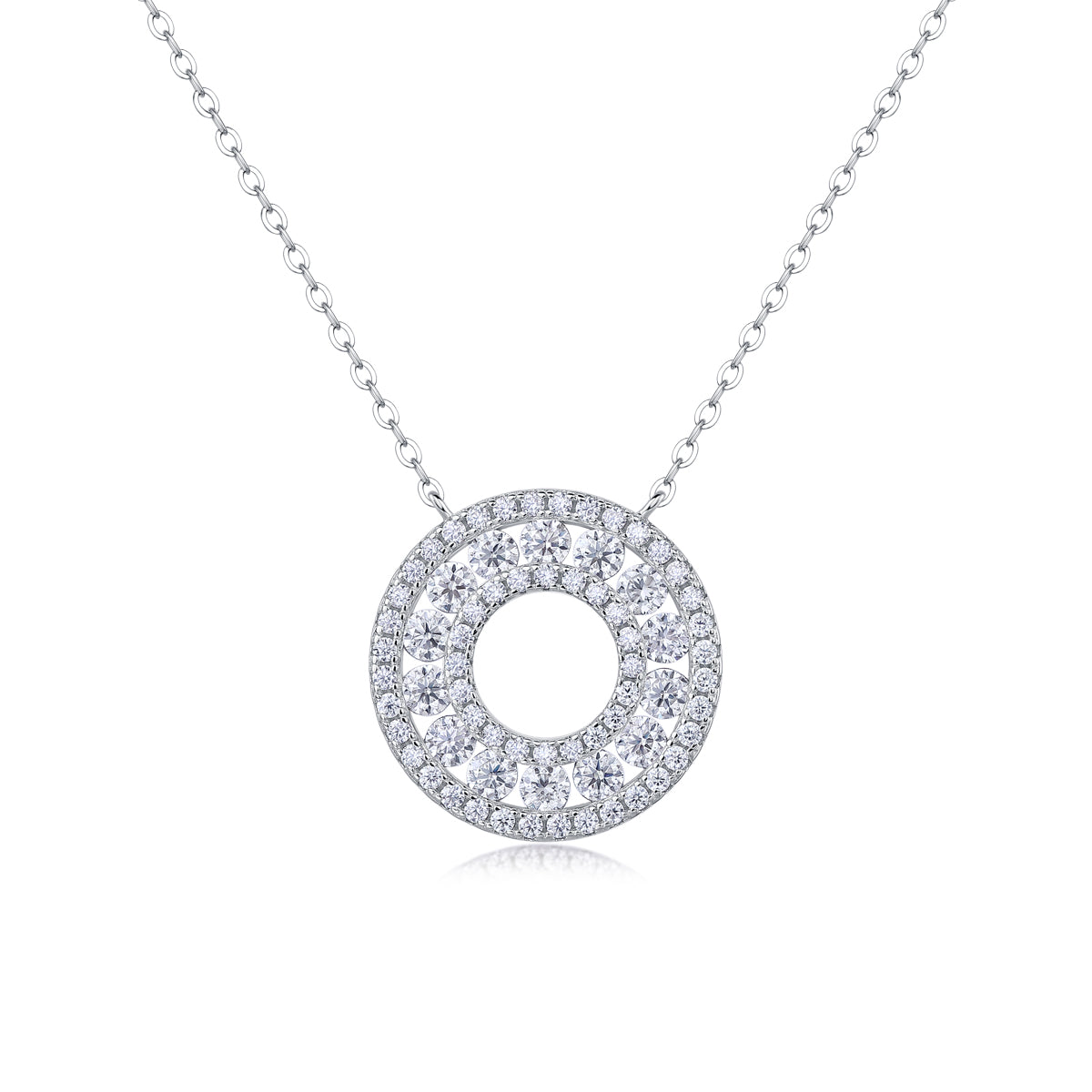 Moissanite Pendant Necklace - S925 Silver Platinum Plated Light Luxury Jewelry
