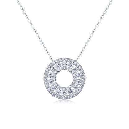 Moissanite Pendant Necklace - S925 Silver Platinum Plated Light Luxury Jewelry