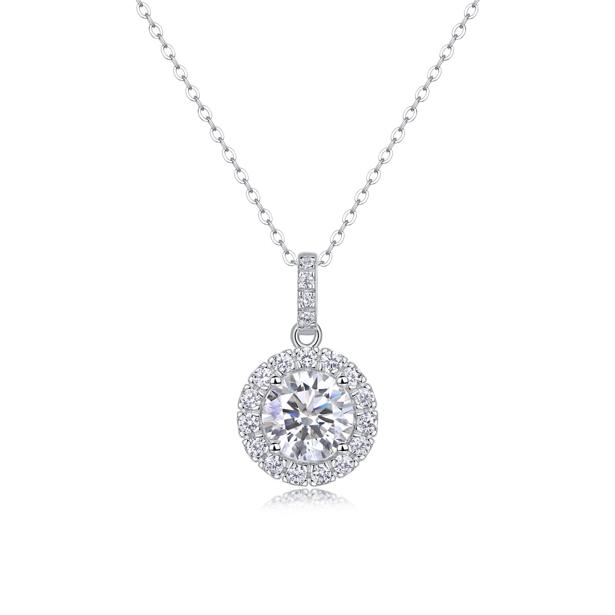 2 Carat Moissanite Dandelion Pendant Necklace - S925 Silver Platinum Plated Light Luxury Jewelry
