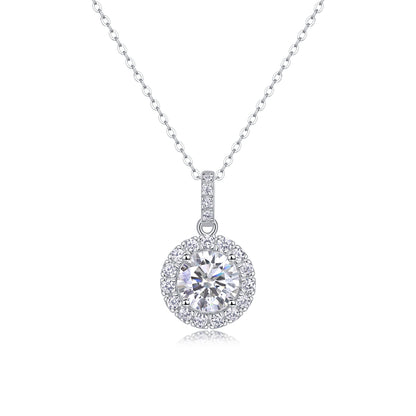 2 Carat Moissanite Dandelion Pendant Necklace - S925 Silver Platinum Plated Light Luxury Jewelry