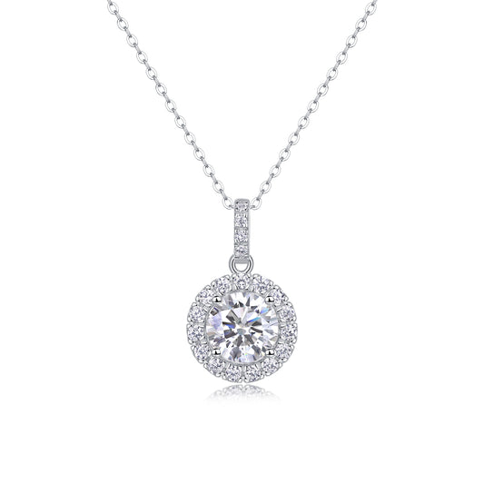 2 Carat Moissanite Dandelion Pendant Necklace - S925 Silver Platinum Plated Light Luxury Jewelry