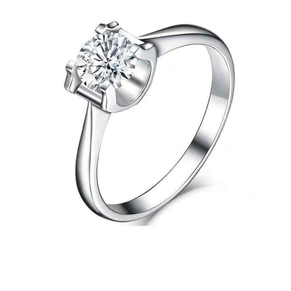 Women's Moissanite Diamond Ring - 18K Gold Plated Polished Ring