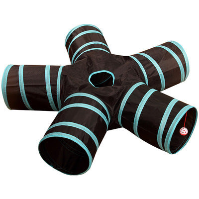 Foldable Pet Tunnel - Multi-Channel Cat Dog Tent for Indoor Play (2-5 Way)