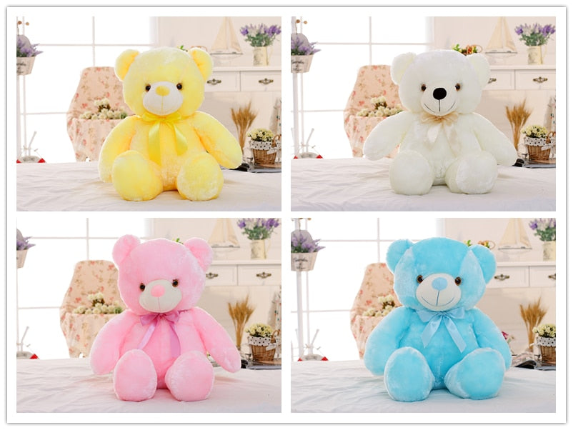 LED Light-Up Teddy Bear - Color-Changing Plush Toy with 7 Glowing Colors