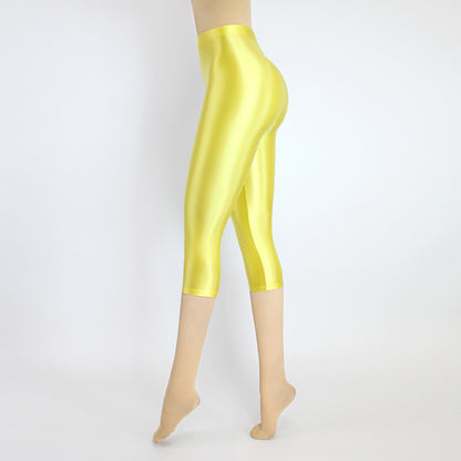 High Waist Cropped Sports Leggings - Stretch Activewear Capris
