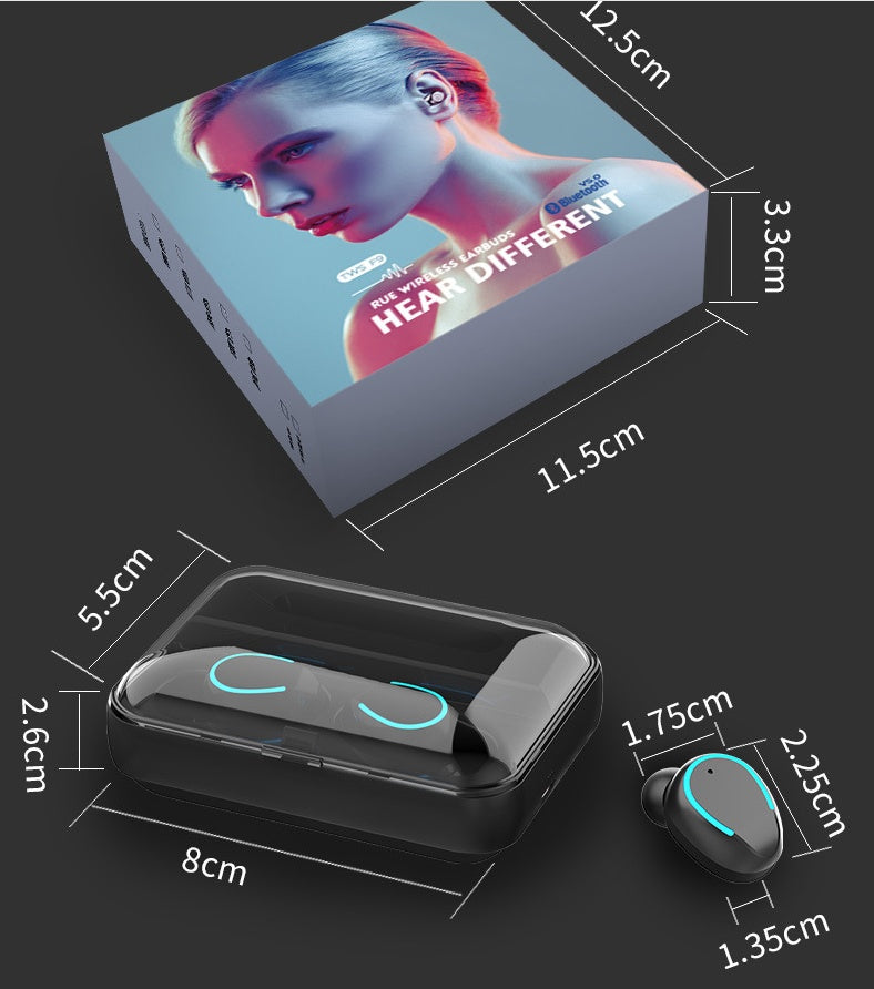 Bluetooth 5.0 Wireless Earbuds with 2000mAh Power Bank Charging Case