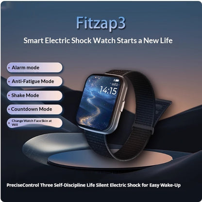 Electric Shock Alarm Smartwatch – Silent Wake-Up Wristband with Magnetic Charging