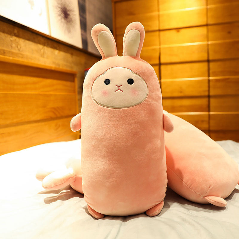 Cherry Blossom Rabbit Plush Pillow Doll – Soft Stuffed Toy