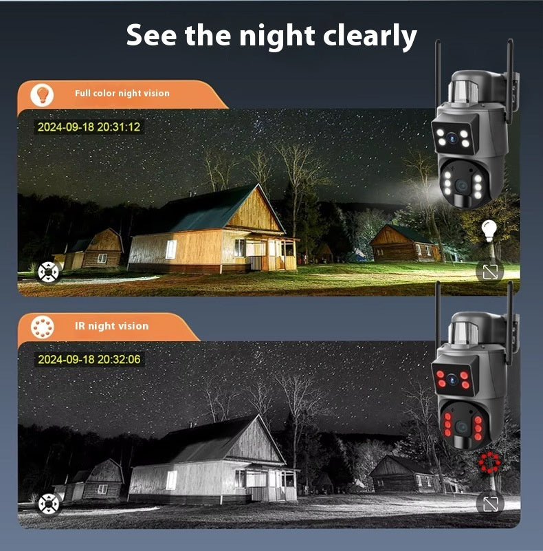 360° Night Vision Solar Security Camera - 6MP HD Full Color WiFi/4G Camera