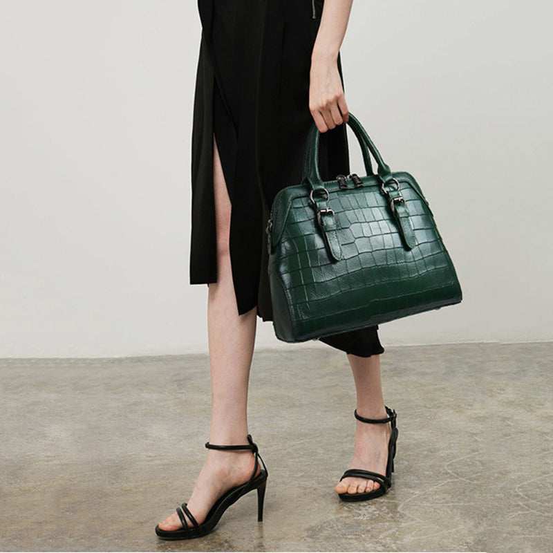 Genuine Cattle Leather Handbag - Women's Fashion Shoulder Bag