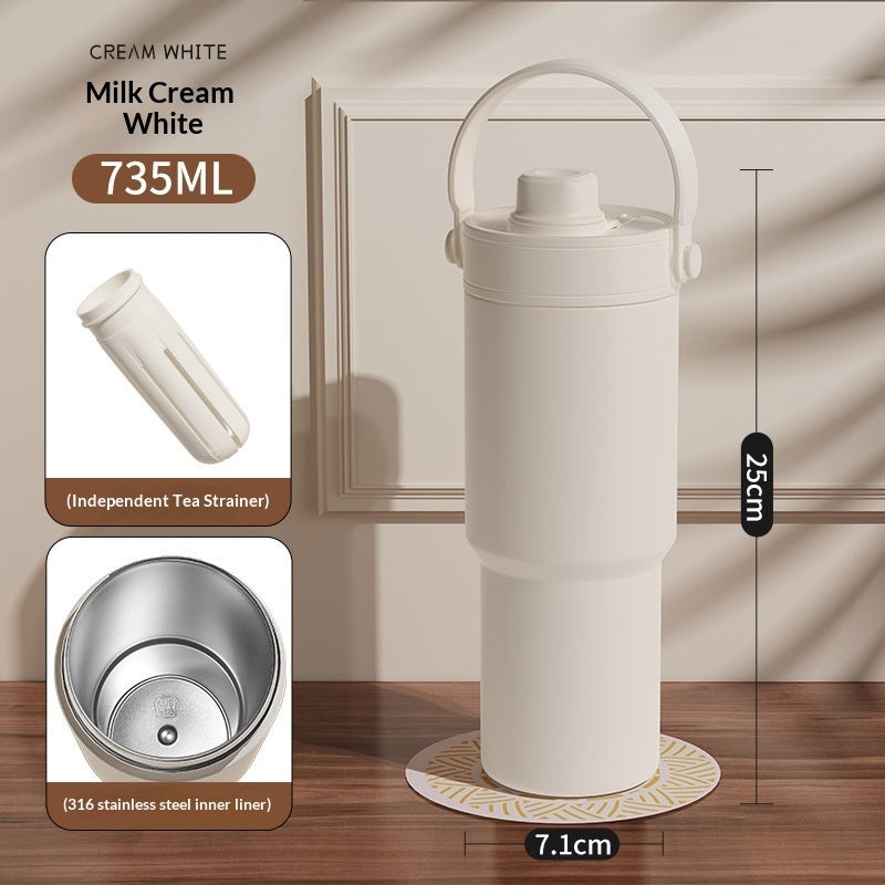 Insulated Straw Tumbler with Ceramic or Stainless Steel Liner - 725ml