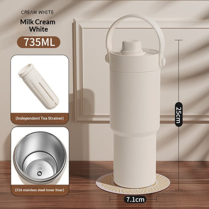 Insulated Straw Tumbler with Ceramic or Stainless Steel Liner - 725ml