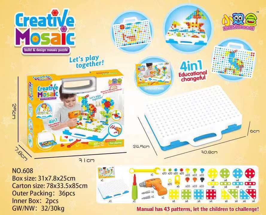 Creative Drill & Screw Building Blocks Set - Educational STEM Toy for Kids 3+