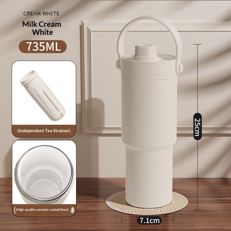 Insulated Straw Tumbler with Ceramic or Stainless Steel Liner - 725ml