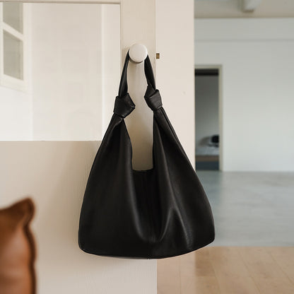 Genuine Leather Underarm Handbag - First Layer Cowhide Shoulder Bag