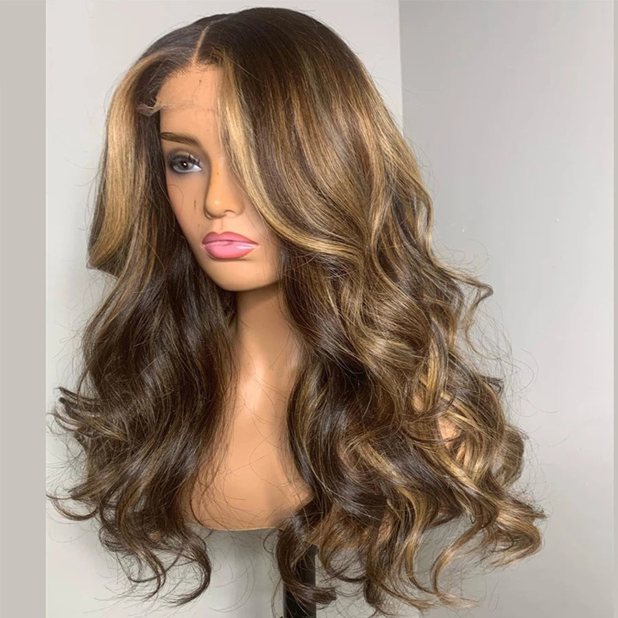Medium and Long Curly Human Hair Wig - Big Wave European Fashion Style