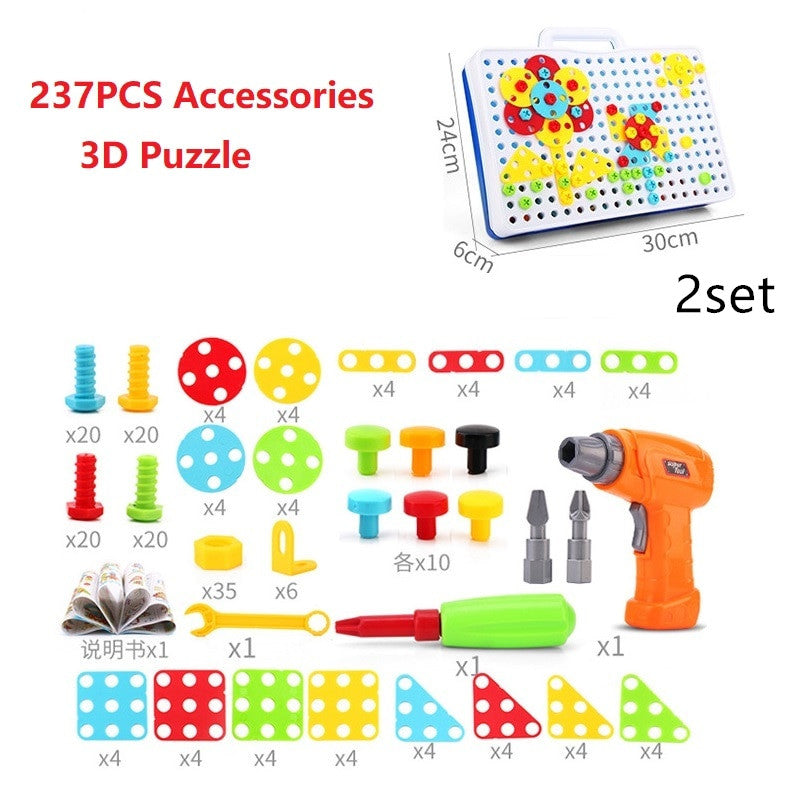 Creative Drill & Screw Building Blocks Set - Educational STEM Toy for Kids 3+