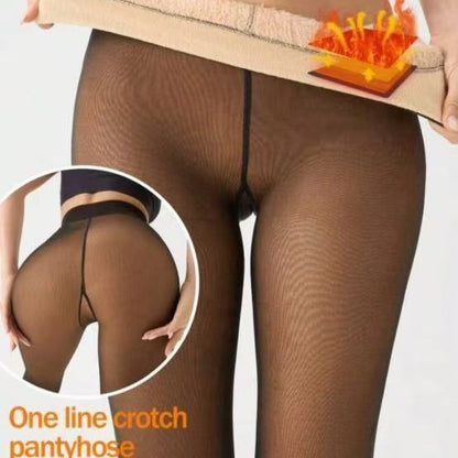 Women's Fleece Lined Tights - Thermal Leg Warmers for Autumn and Winter