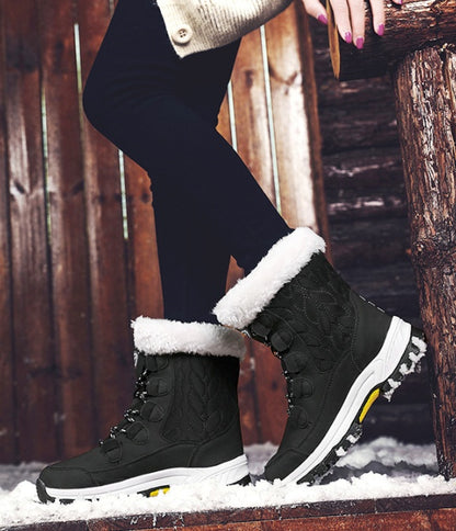 Women's Warm Cotton Snow Boots - Insulated Winter Boots with Cotton Lining