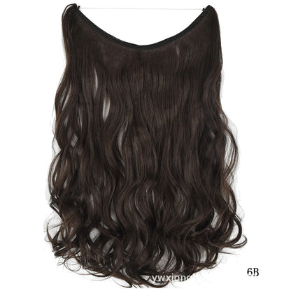 22" Invisible Wire Hair Extensions - No Clips Secret Fish Line Synthetic Hairpiece