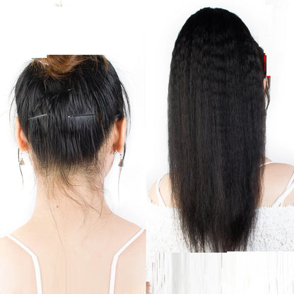 Ladies Bandage Real Hair Ponytail - Hand-Woven Human Hair Piece Extension