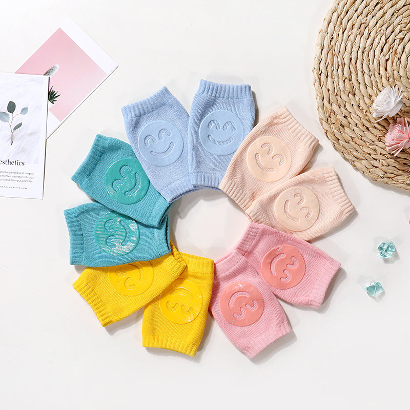 Baby Knee Pads - Cotton Terry Crawling Protectors with Non-Slip Design