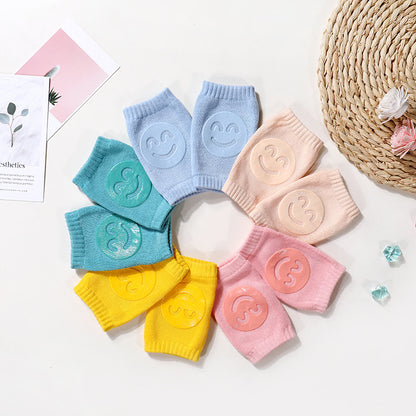 Baby Knee Pads - Cotton Terry Crawling Protectors with Non-Slip Design