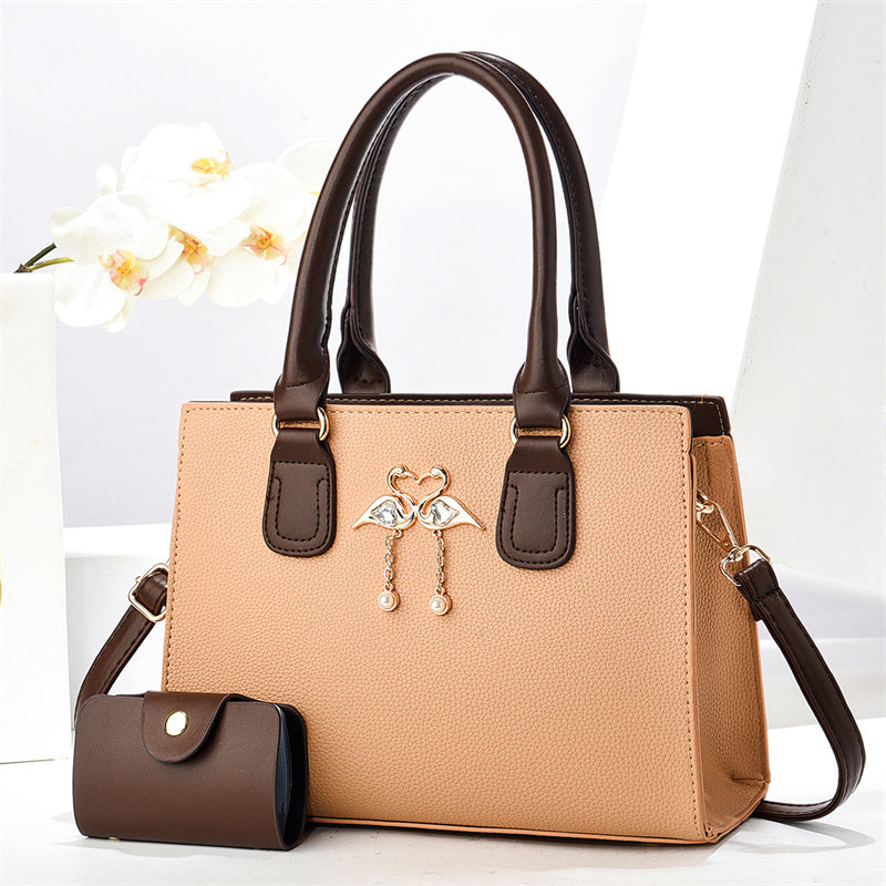 Large Capacity PU Leather Tote Bag - Casual Fashion Handbag