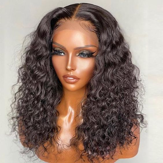 Human Hair Water Wave Bob Wig - Frontal Lace Wig